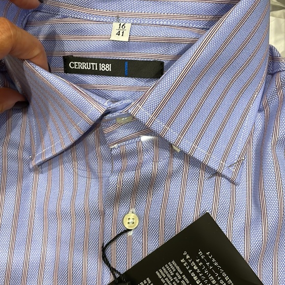CERRUTI 1881 BUTTON DOWN SHIRT - SIZE L 16/41 - Picture 7 of 8